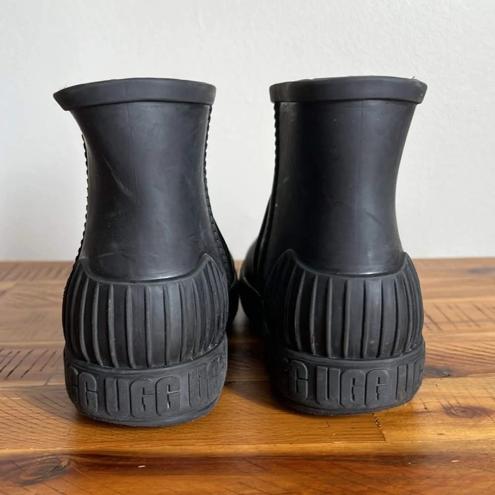 UGG Black Rubber Ankle Boots Kids' Drizlita Waterproof Rain Boot
